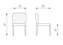 2x Sedia in tessuto marrone viva 1070 58 cm x 56 cm H. 87 cm
