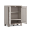 Armadio basso in resina due ante tre ripiani Beige GULLIVER 80x44x h100 cm