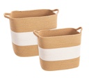 2x Set2 Cesta Flow 2M Rett Naturale-Bianco