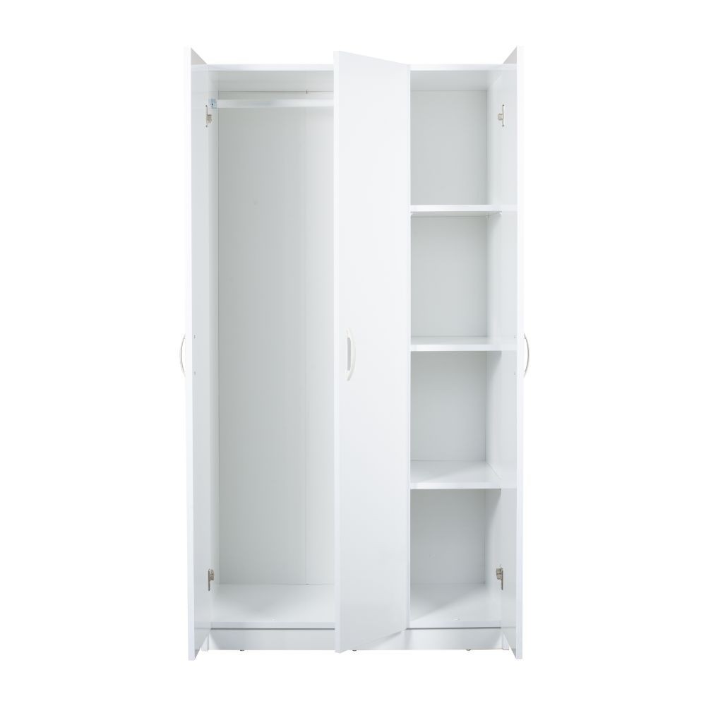 Armadio multiuso 3 ante bianco 90x45x170 cm