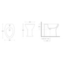 Bidet per la terza età L.385 xP.580 x h.490 mm