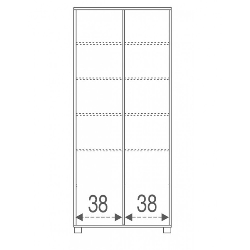 Armadio multiuso due ante scorrevoli con specchio Olmo Chiaro 82x41x h190 cm