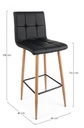 2x Sgabello Bar Bruce Pu Nero
