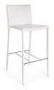 2x Sgabello bianco in ecopelle stile design
