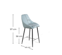 2x Sgabello in Tessuto 46cm x 49cm H. 97cm