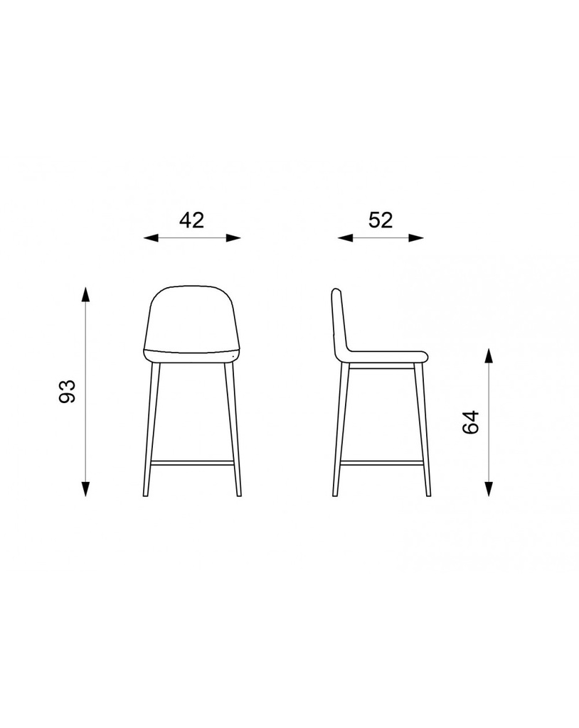 2x Sgabello in similpelle Brigitte STS