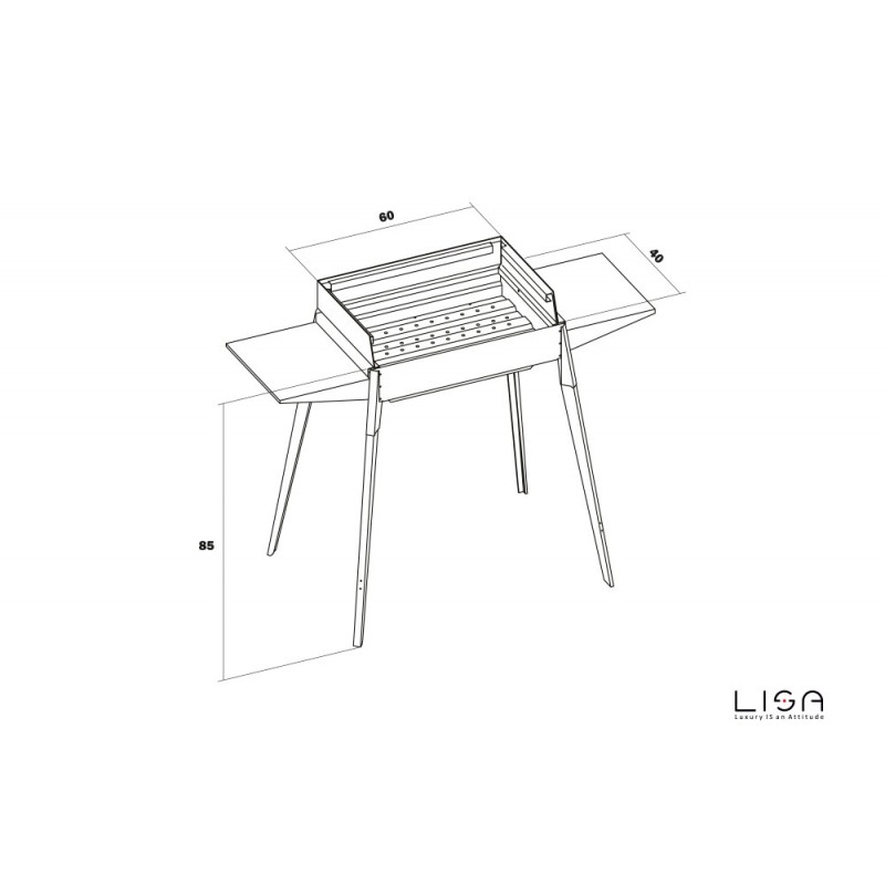 Barbecue Etna in acciaio da esterno cm 122x 62 x 85 h