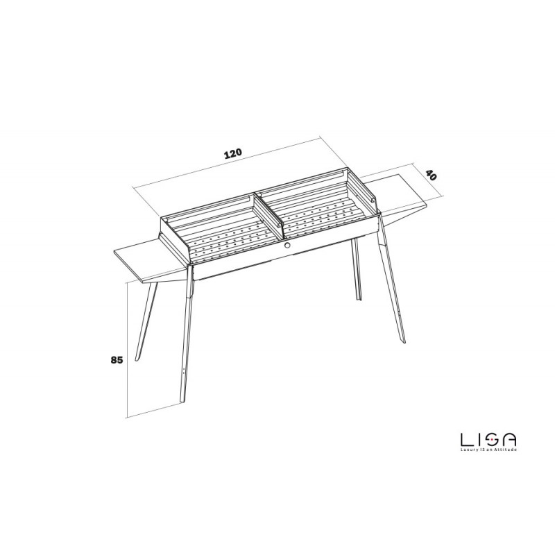 Barbecue ACCIAIO Etna Maxi Dimensioni: cm 150x 62 x 85 h