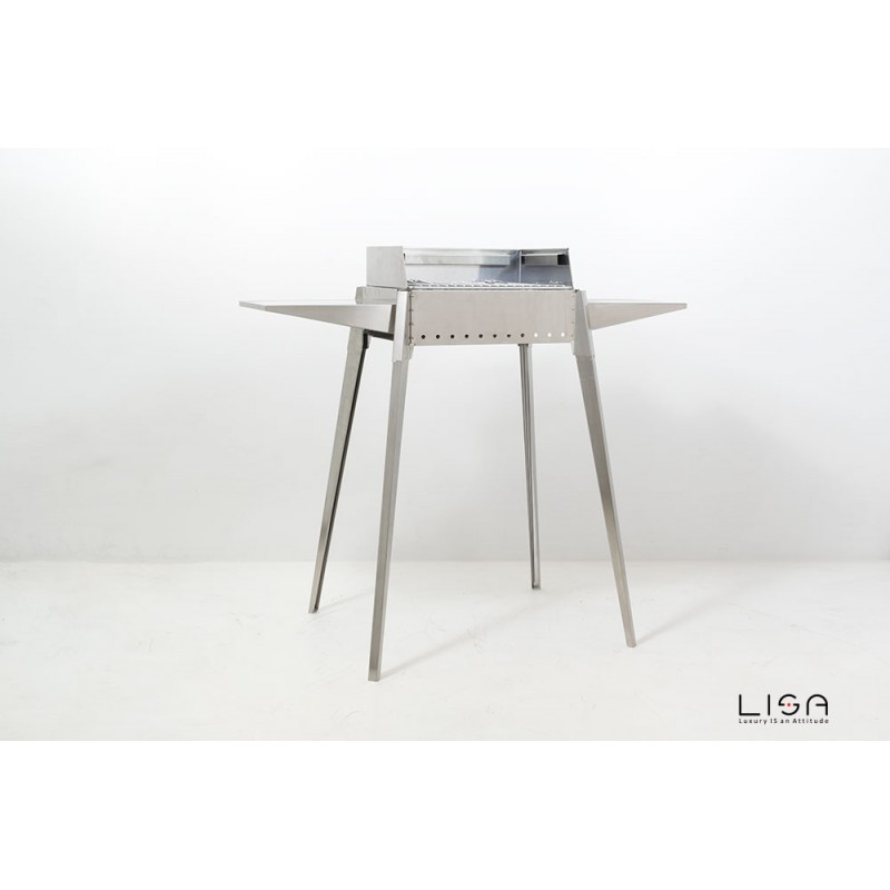 Barbecue Etna mini Acciaio giardino terrazzo cm 102 x 55 x 85 h