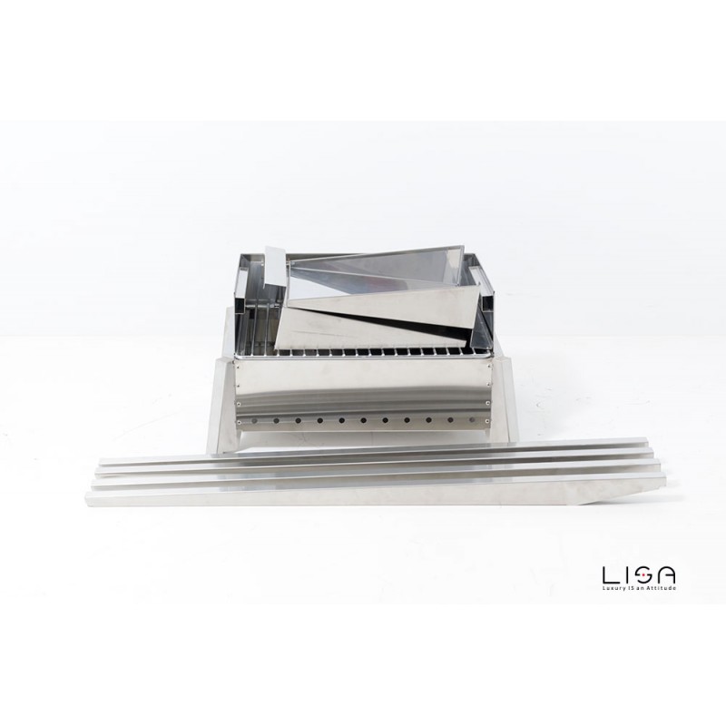 Barbecue Etna mini Acciaio giardino terrazzo cm 102 x 55 x 85 h