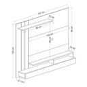 (2c) Parete porta tv noce particolari antracite 157x21xh.120 cm(LAWRANCE)
