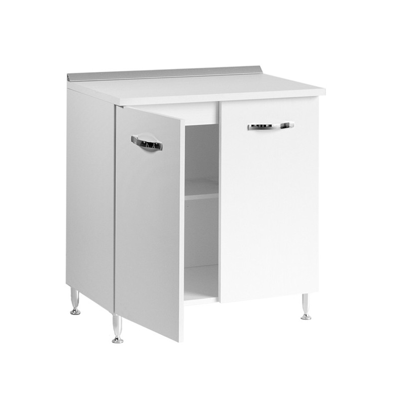 Base per cucina Bianco Frassinato 2 ante Cm 80x50xH 85 Iperbriko