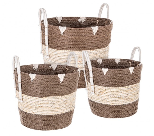 3x Set3 Cesta 2M Thelma Marrone Svas