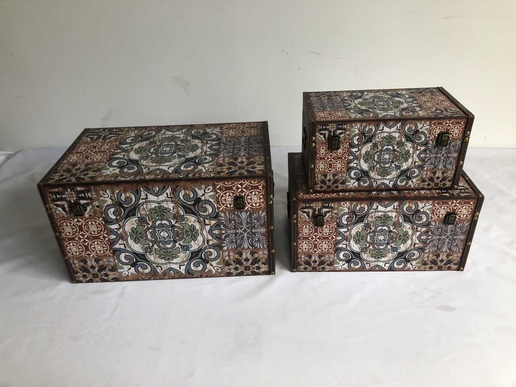 Baule ecopelle 1-3 mandala rettangolarecm 59x36h33