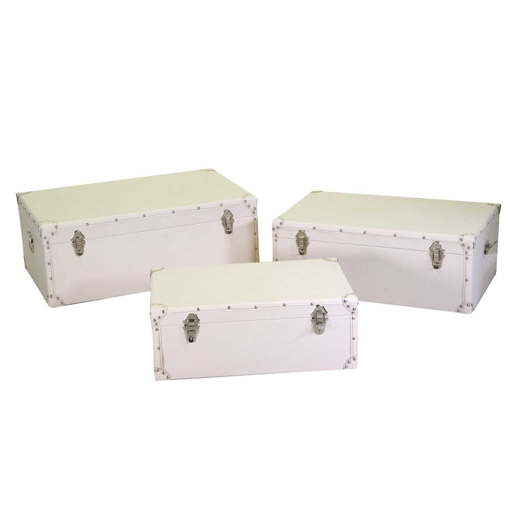 Baule ecopelle 1-3 crema cm 80x50h30