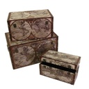 Baule ecopelle 1-3 mappamondo rettangolare cm 59x36h33