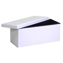 Baule ecopelle bianco rettangolare cm 76x40x41