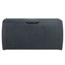 Baule in resina Hollywood con finitura grafite effetto legno lucchettabile 117,5x45xh.57,3 cm
