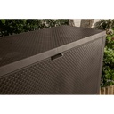 Baule in resina con finitura intreccio mesh EMILY marrone  118x45xh.57 cm