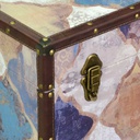 Baule ecopelle 1-4 blu marocco rettangolare cm 80x40h50