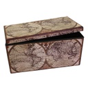 Baule ecopelle pieghevole mappamondo rettangolare cm 76x38h38