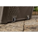 Baule in resina con finitura intreccio mesh EMILY marrone  118x45xh.57 cm