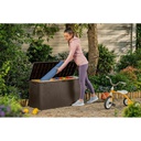 Baule in resina con finitura intreccio mesh EMILY marrone  118x45xh.57 cm