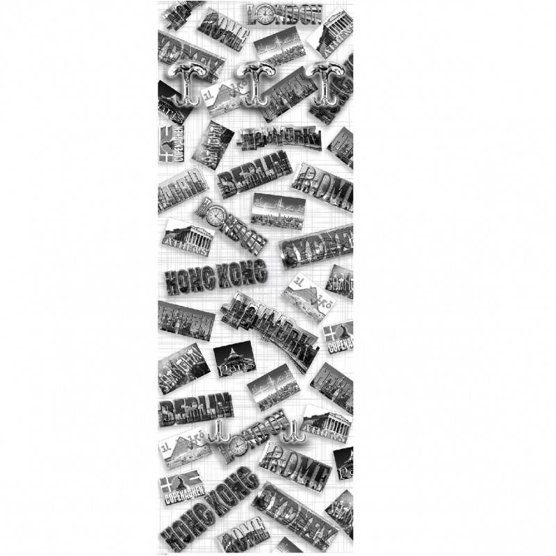 Appendiabiti a muro Voyager Black 46x125 cm