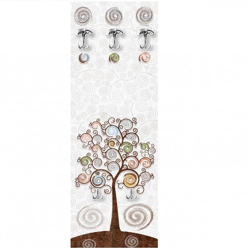 Appendiabiti moderno dipinto Tree White a muro 46x125 cm