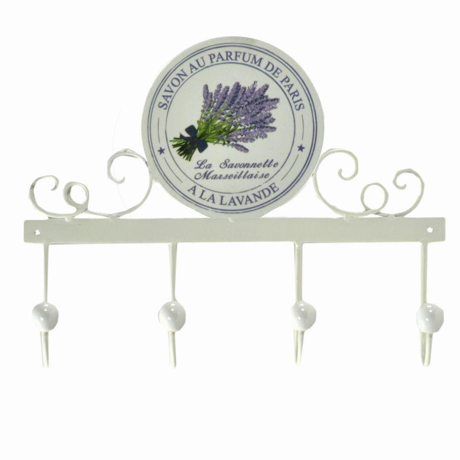 Appendino metallo lavanda 4 posti decoro ovale cm 34x23