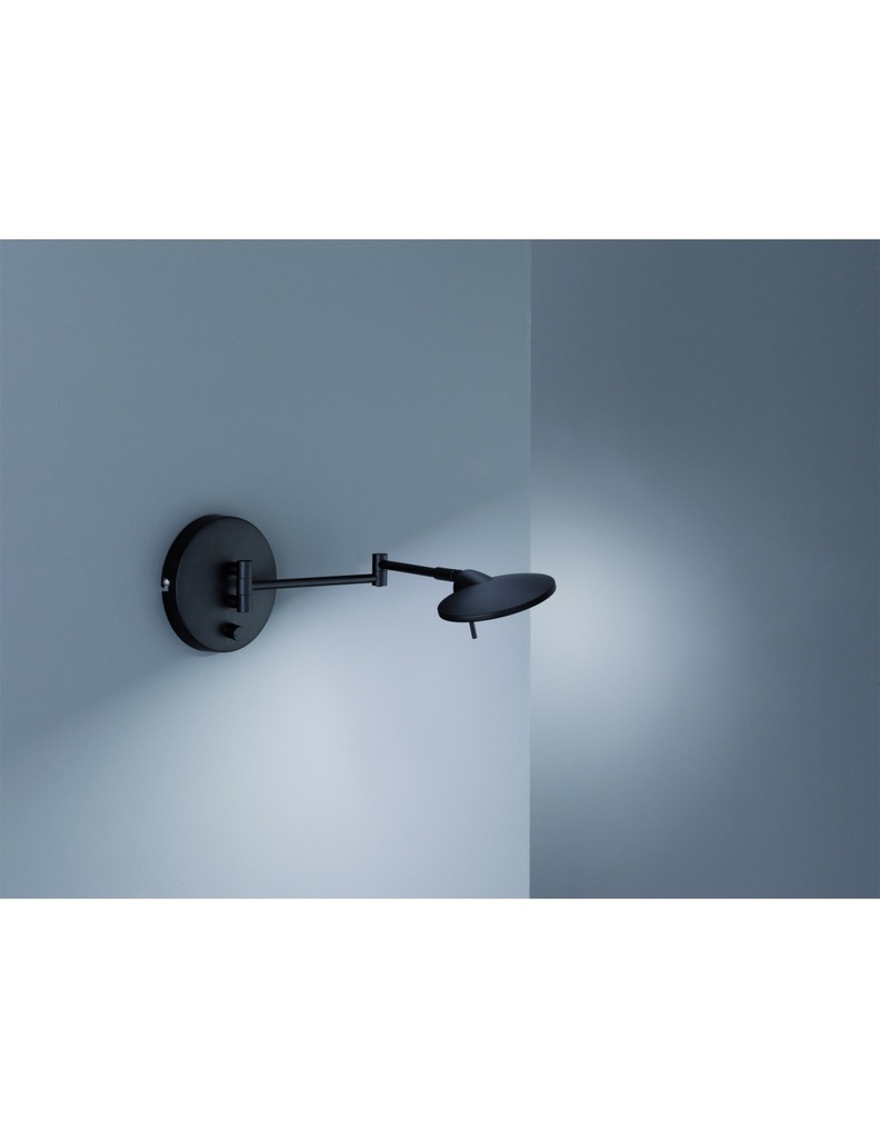 Applique Kazan Led Dimmerabile Nero Orientabile Ø14 cm Trio Lighting