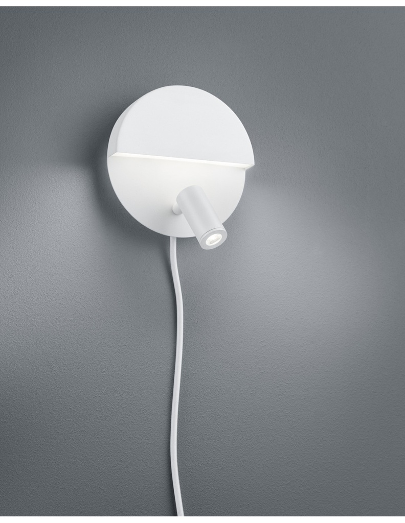 Applique Moderna Doppia Emissione Mario Bianco Con Faretto Orientabile Trio Lighting