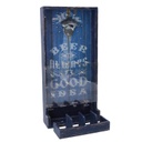 Apribottiglie legno blu rettangolare cm19x38,5x7,5