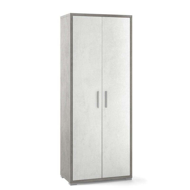 Armadio multiuso due ante Cemento Bianco 71x41x h182 cm