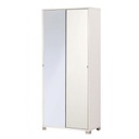 Armadio multiuso due ante scorrevoli con specchio Bianco 82x41x h190 cm