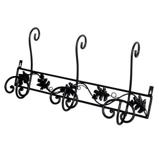 Attaccapanni a muro metallo 3 posti nero toni cm 63x10x31
