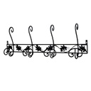Attaccapanni a muro metallo 4 posti nero toni cm89x31x10