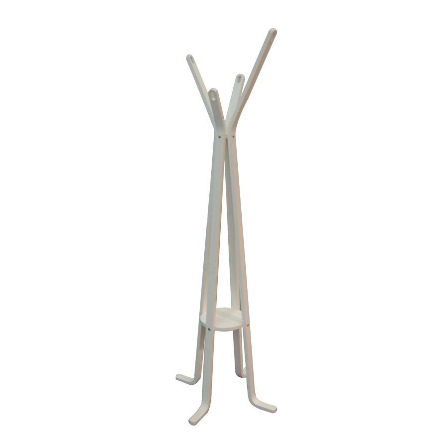 Attaccapanni a stelo legno bianco 4 braccia cm 50h180