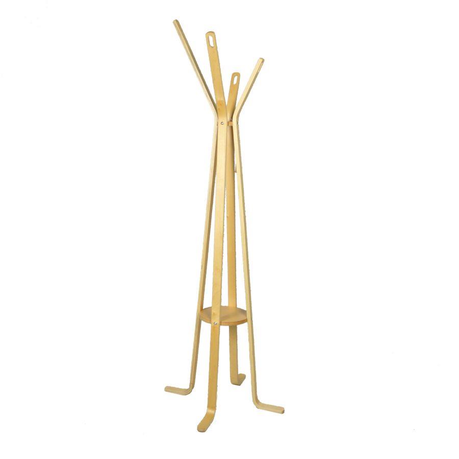 Attaccapanni a stelo legno naturale 4 braccia cm 50h180