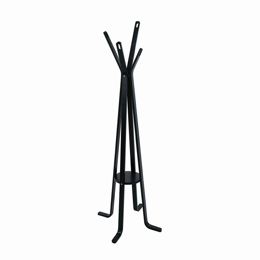 Attaccapanni a stelo legno nero 4 braccia cm 50h180