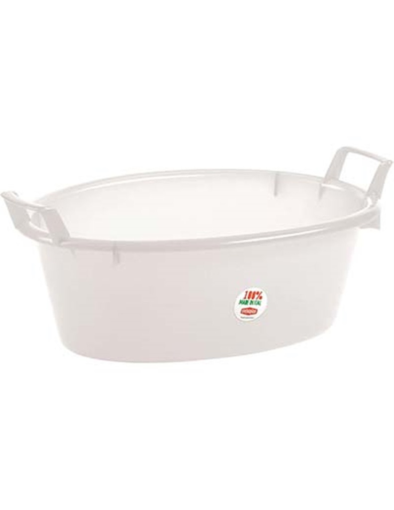 Bacinella ovale Stefanplast PE da 50 litri, 70 cm di lunghezza e 28 cm di altezza.
