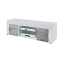 Base Porta TV bianco lucido 2 ante grigio cemento L.138 P.42 H.44 cm