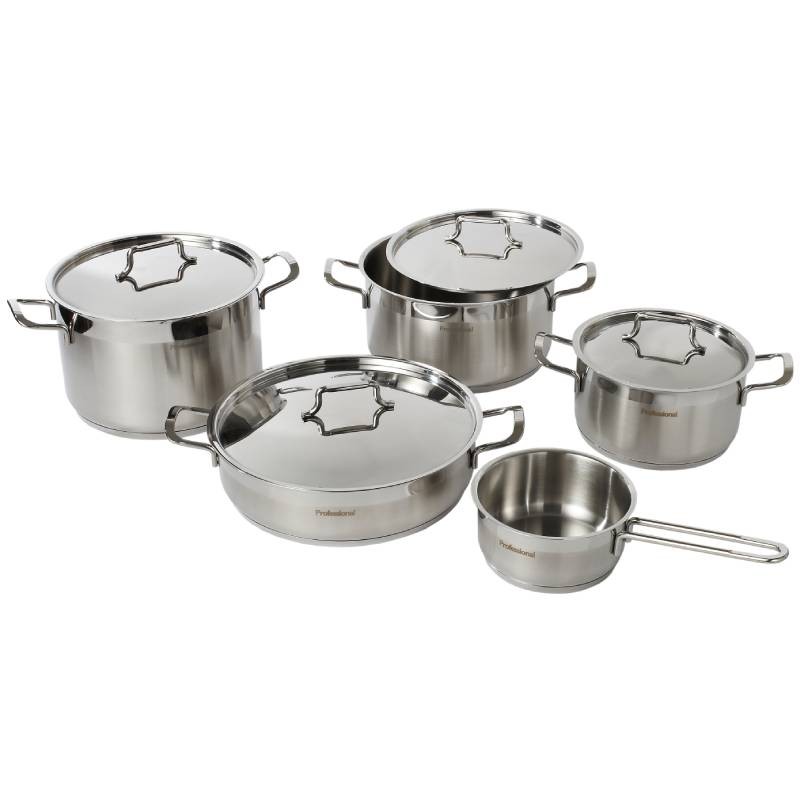 Batteria pentole da cucina 9 pezzi Top Steel