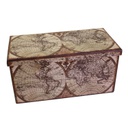 Baule ecopelle pieghevole mappamondo rettangolare cm 76x38h38
