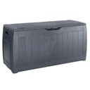 Baule in resina Hollywood con finitura grafite effetto legno lucchettabile 117,5x45xh.57,3 cm