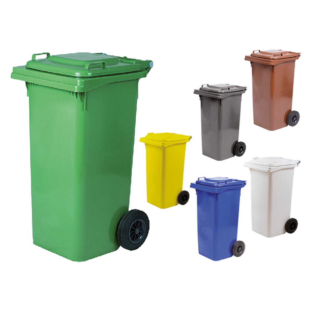 Bidone Immondizia Carrellato Lt. 120 - Cm 55 X 50 X 94 Verde