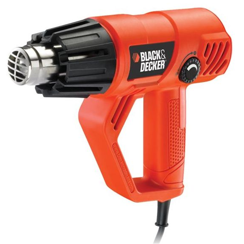 Black &amp; Decker KX2001K pistola termica Pistola ad aria calda 500 l/min 600 °C 2000 W Nero, Arancione