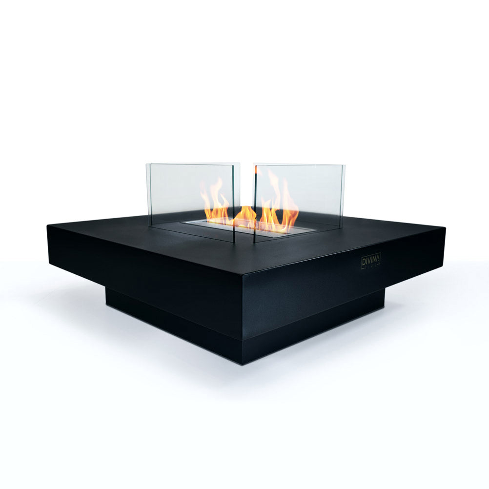 Camino a Bioetanolo da Terra per Interno Esterno Panarea Nero 70x70x35