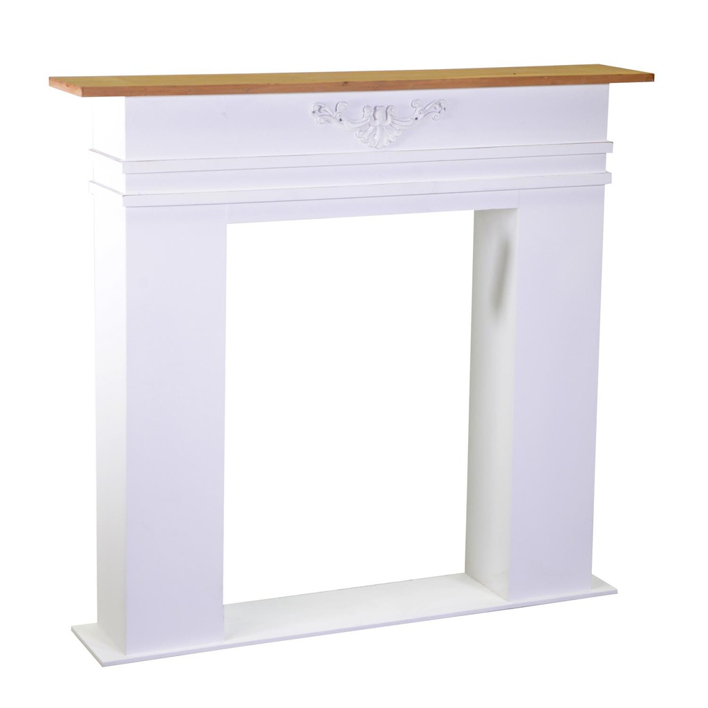 Camino legno bianco cm108x20h100