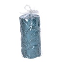 Candela paraffina foglie goffrate blu cm ø7h15